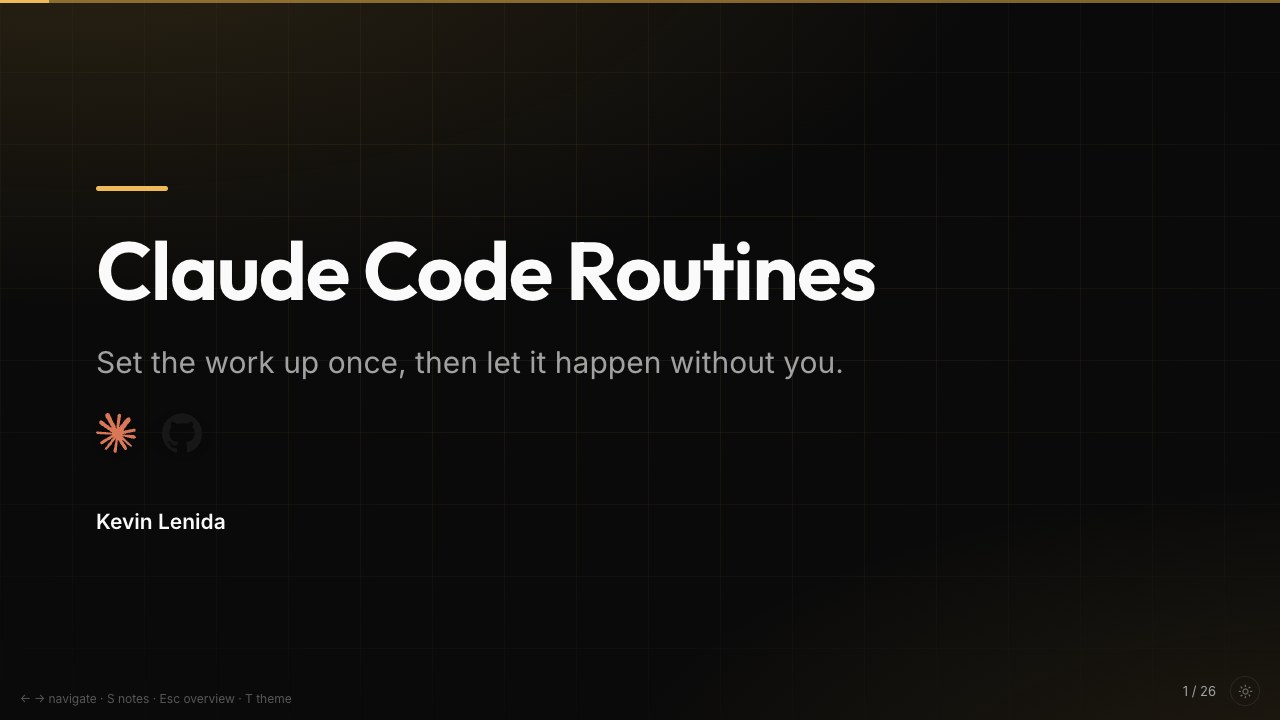 Title slide: Claude Code Routines