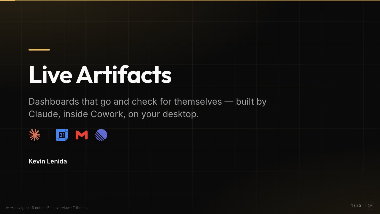 Title slide: Live Artifacts